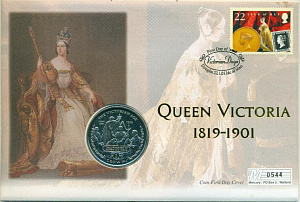 Гибралтар, 2001,1 крона, Викторианский век. Коронация, конверт Мэн